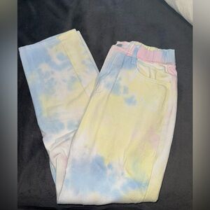 Pastel colored mom jeans
